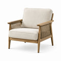 Sillón de Madera y Tela Beige 75x78x85 cm