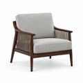 Sillón de Madera con Tapizado Gris