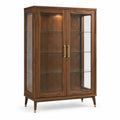Vitrina de madera y cristal templado marrón 120x40x180 cm