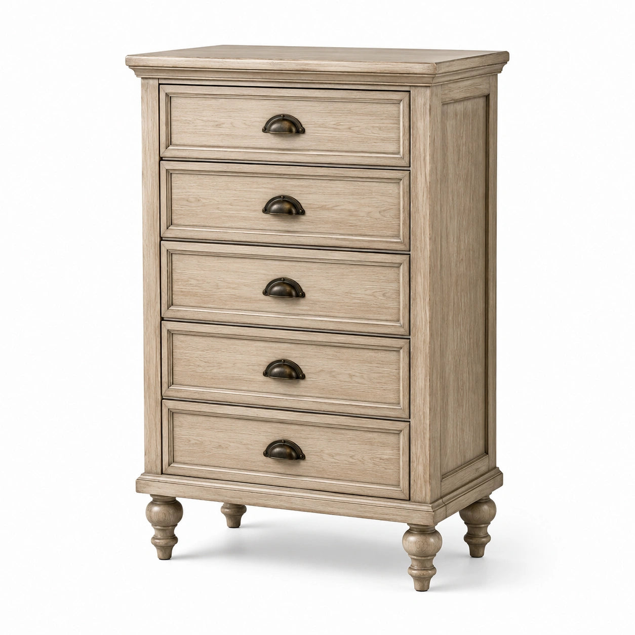 Cajonera de madera con 5 cajones color beige