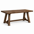 Mesa de comedor de madera maciza nogal marrón 180x90x75 cm